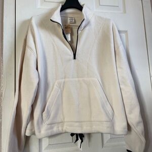 PINK Victoria's Secret Off-White Quarter-Zip Pullover